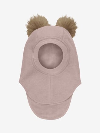 Balaclava Wool Alpaca Pompoms fawn - Huttelihut