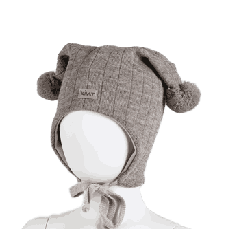 Wooi hat ribbed beige undyed - Kivat