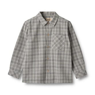 Shirt Oscar cloudy blue check - Wheat