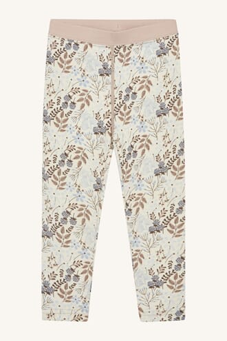 Laki leggings ull/bambus blomster blue - Hust & Claire