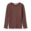 Rib T-Shirt L/S Reese eggplant - Wheat