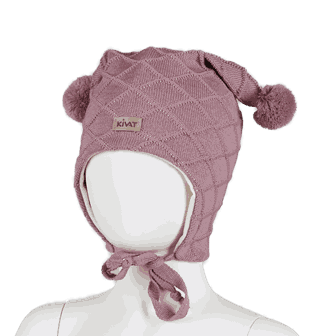 Wool hat cable dusty pink - Kivat