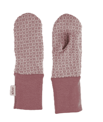 Mittens nordic pattern dusty pink/offwhite mel - Kivat