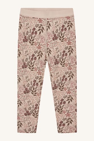 Laki leggings ull/bambus blomster rose - Hust & Claire