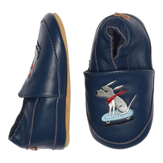 Skater Dog Leather Slippers navy academy - MP